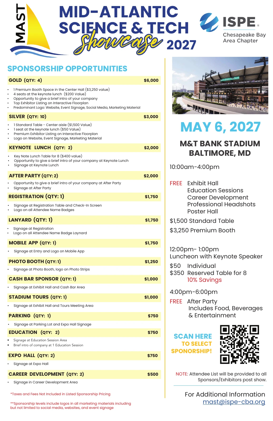 2027 MAST Showcase sponsorship opportunities brochure